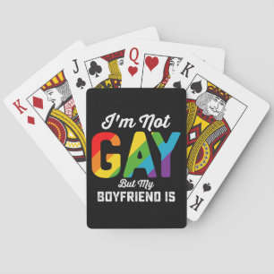 I'm Not Gay But My Boyfriend Is Funny LGBTQ Pride Playing Cards