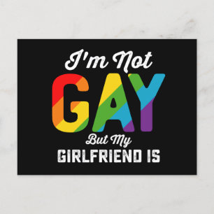 I'm Not Gay But My Girlfriend Is Funny LGBTQ Pride Postcard