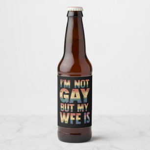I'm Not Gay But My Wife Is LGBT Rainbow Wedding Beer Bottle Label