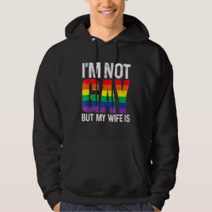 I'm Not Gay But My Wife Is Lgbt Rainbow Wedding Hoodie