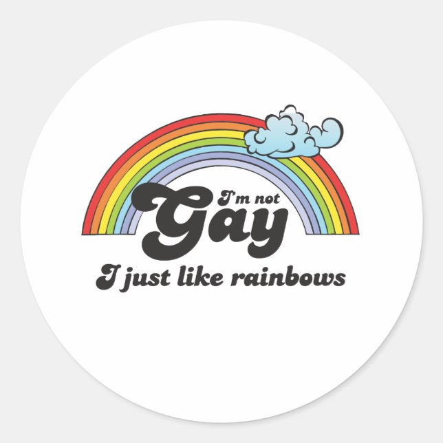 Im not Gay dark Classic Round Sticker (Front)