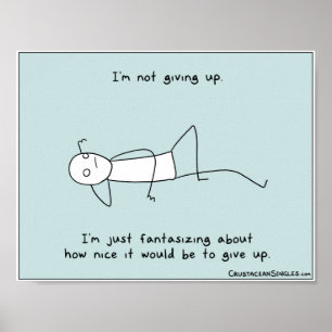 "I'm not giving up" poster (landscape)