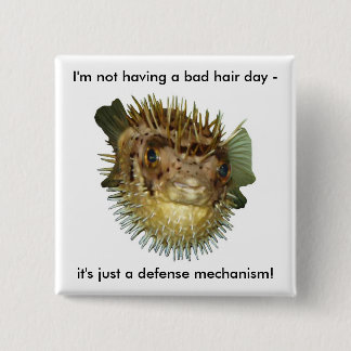 I'm not having a bad hair day - 15 cm square badge
