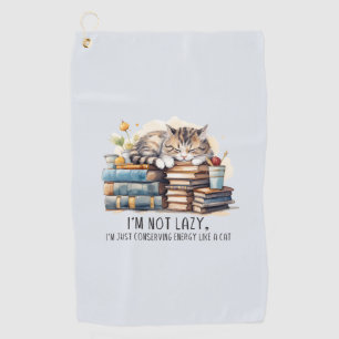 I'm Not Lazy Cute Cat Golf Towel