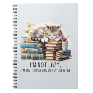 I'm Not Lazy Cute Cat Notebook