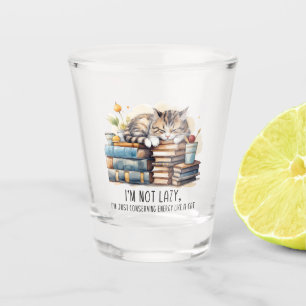 I'm Not Lazy Cute Cat Shot Glass