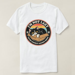 I'm Not Lazy I'm On Energy Saving Mode Funny Black T-Shirt