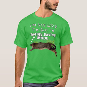Im Not Lazy Saving Energy Mode Heart Cat in Grass T-Shirt