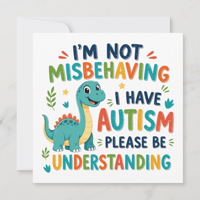 I'm not misbehaving I have autism Invitation (Front)