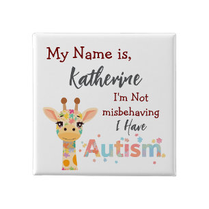 I'm not misbehaving I have Autism pin badge