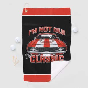 I'm Not Old I'm Classic - Retro Red Muscle Car Golf Towel