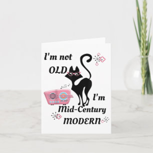 Im Not Old Im Mid-century Modern Retro Cat &amp; R Card