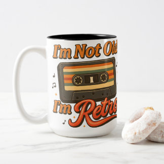 Im Not Old Im Retro Vintage Cassette Tape Two-Tone Coffee Mug