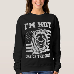 I'm Not One Of The Sheep American Flag Patriotic L Sweatshirt