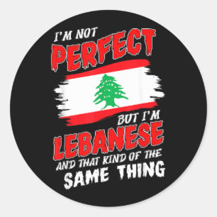 Im Not Perfect But Im Lebanese Flag Lebanon Classic Round Sticker