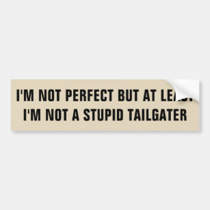 I'm Not Perfect but Not A Stupid Tailgater Bumper Sticker