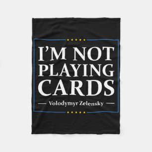 I'm Not Playing Cards - Peace For Ukraine Ua Flag Fleece Blanket