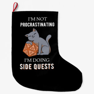 I'm Not Procrastinating I'm Doing Side Quests III Large Christmas Stocking