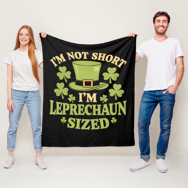 I'm Not Short I'm Leprechaun Sized St Patrick's Fleece Blanket (In Situ)