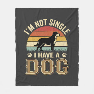 Im Not Single Dog Lover Vintage Fleece Blanket