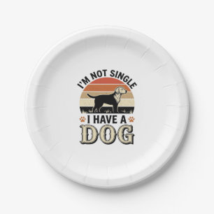 I'm Not Single I Have a Dog Vintage Shirt Design_1 Paper Plate