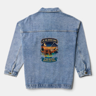 I'm Not Sleeping I'm Just Resting My Eyes Nap Denim Jacket