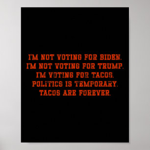 I'm Not Voting For Biden I'm Not Voting For Trump  Poster
