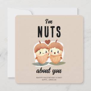 I'm Nuts about you Funny Cute Valentine's Day  Holiday Card
