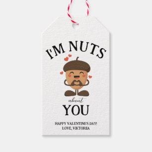I'm Nuts about you Valentine simple funny hearts Gift Tags