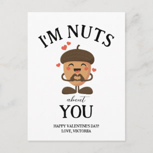 I'm Nuts about you Valentine's day funny  Acorn Holiday Postcard