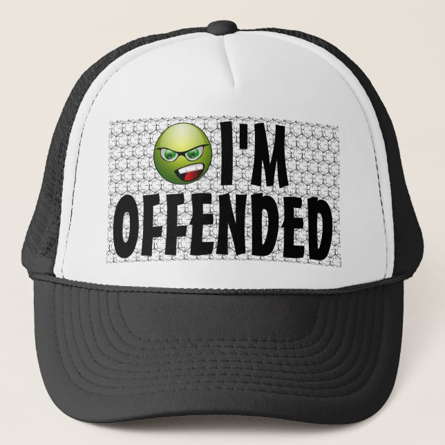 I'm Offended Angry Bubble Wrap Trucker Hat (Front)