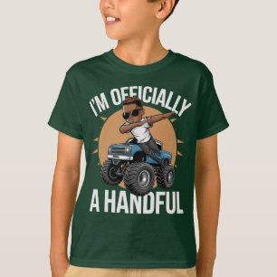 I'm Officially a Handful Red Truck Dabbing Kid 5th T-Shirt