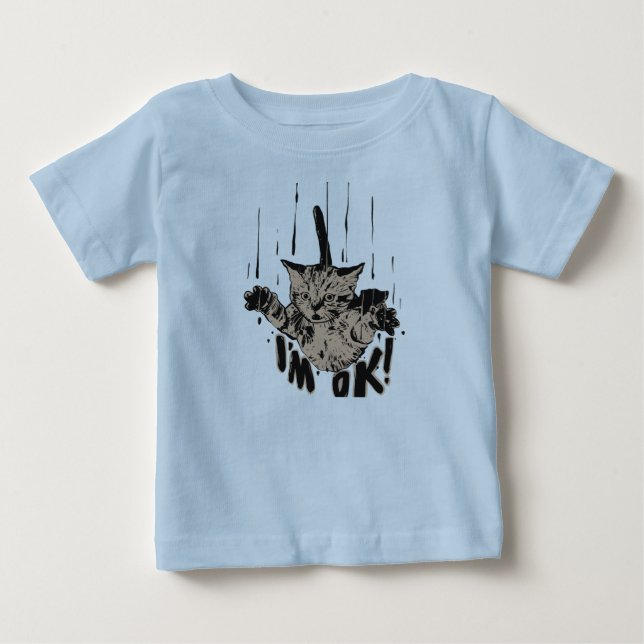 I'm okay-falling cat baby T-Shirt (Front)