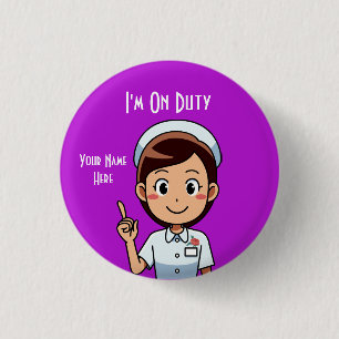 I'm On Duty Small, 1¼ Inch Round Button