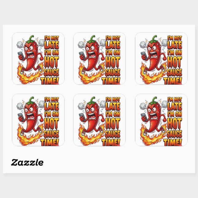 I'm On Hot Sauce Time Funny Sticker | Spicy Chilli (Sheet)