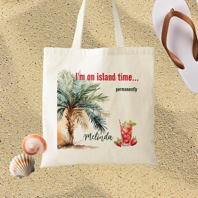 I'm on Island Time... Personalised Beach Tote Bag (Creator Uploaded)