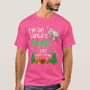 I'm On Santa's Naughty Cute Schnauzer Dog Xmas T-Shirt