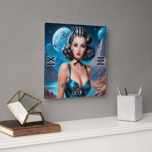 I'm On Vacation AI Concept Art by Xzendor7 Square Wall Clock