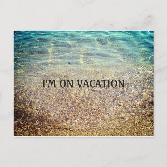 I'm On Vacation Beach Announcement Postcard (Front)