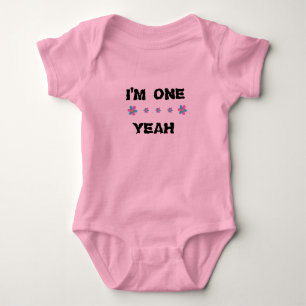 I'm One Baby Girl Pink Bodysuit