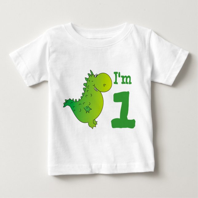 I'm One Baby's First Birthday T-Shirt,Cute Dragon Baby T-Shirt (Front)