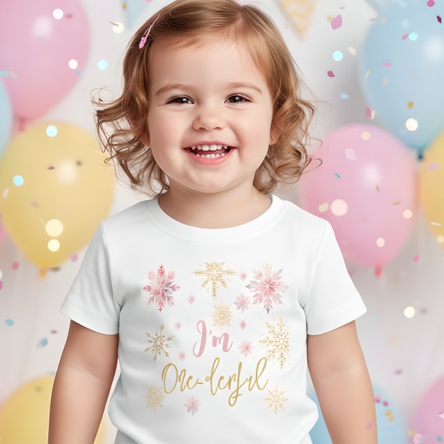I'm one-derful snowflakes one first birthday baby T-Shirt (Creator Uploaded)