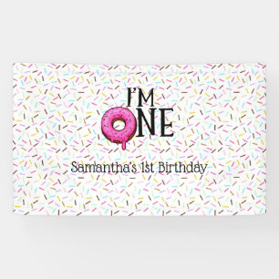 I'M One Donut 1st Birthday  Banner