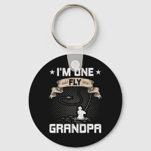 I'm One Fly Grandpa Fly Fishing Grandpa Key Ring