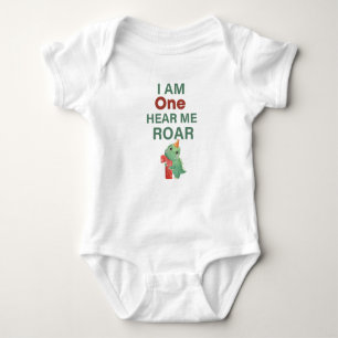 I'm One Hear Me Roar Birthday baby T-Rex Birthday Baby Bodysuit