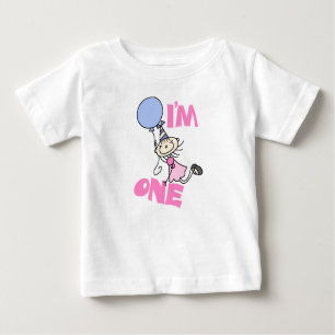 I'm One Stick Figure Girl Birthday Baby T-Shirt