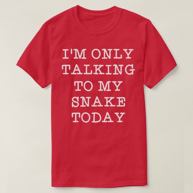 Im Only Talking To My Snake Today Funny Snake Love T-Shirt (Design Front)