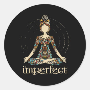 I'm Perfect Women Vintage Namaste Yoga Classic Round Sticker