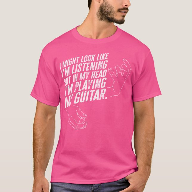 Im Playing My Guitar In My Head Jazz Musician Jazz T-Shirt (Front)
