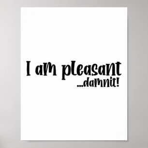 Im Pleasant… Dammit Funny Sarcasm _2 Poster